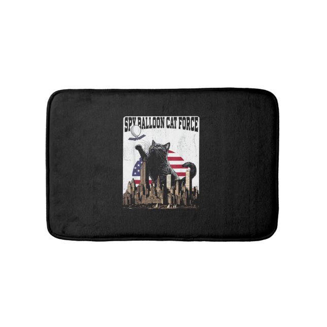 Funny Cat Spy Balloon Bath Mat (Front)