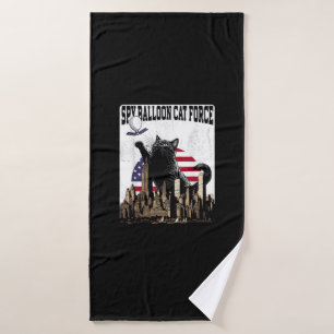 Funny Cat Spy Balloon Bath Towel