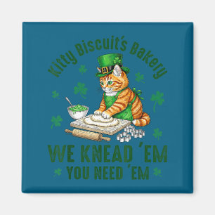 Funny cat st patrick's day cute kitty biscuit's magnet