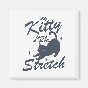 Funny Cat Stretch Shirt – Cute Kitty Yoga Gift Tee Magnet