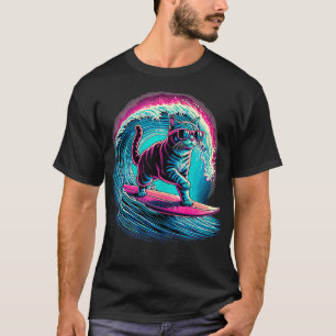Funny Cat Surfing Gifts Men Women Kids Funny Cat S T-Shirt