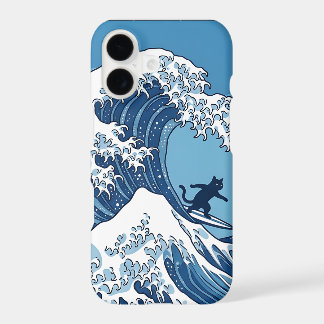 Funny Cat Surfing Great Wave Off Kanagawa - Japane
