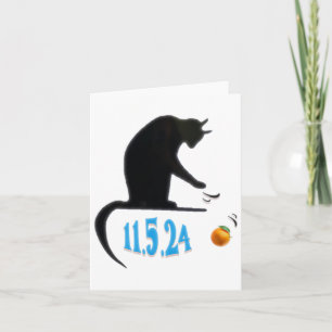 Funny Cat Swatting Orange Off Table On Election Da Card