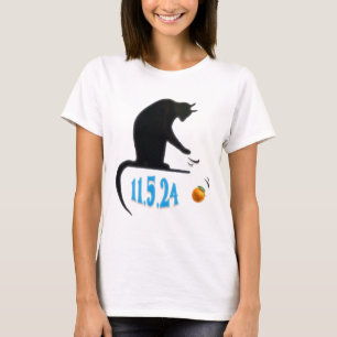Funny Cat Swatting Orange Off Table On Election Da T-Shirt