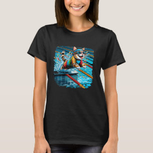 Funny Cat Swimmer Swimming Swim Coach Swimmer Cat T-Shirt