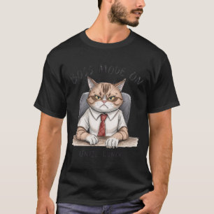 Funny Cat T-Shirt   Boss Mode On Until Lunch