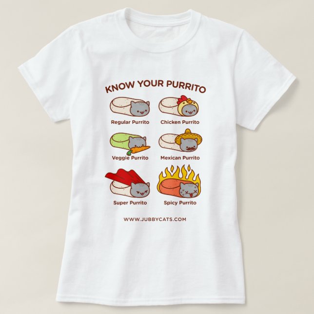Funny Cat T-SHIRT - KNOW YOUR PURRITO (Design Front)