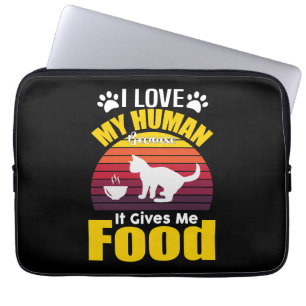 Funny Cat T-Shirt Mens Womens Cat Lover Laptop Sleeve