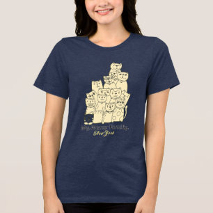 Funny Cat T-Shirt – My Meow Family Streetwear Grap Tri-Blend Shirt