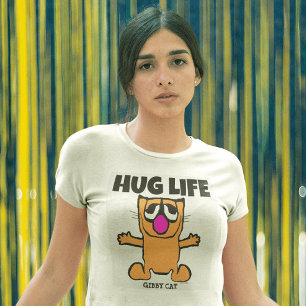Funny Cat T-shirts, HUG LIFE, Gibby Cat T-Shirt