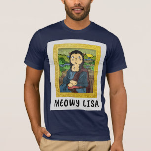 FUNNY CAT T-SHIRTS MEOWY MONA LISA T-SHIRTS