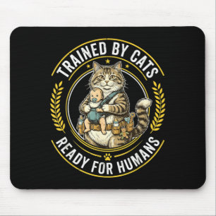 Funny Cat Tactical Military Cat Parent Baby Mouse Pad