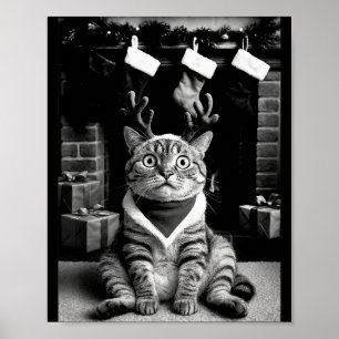 Funny Cat Taking A Selfie Christmas Xmas Pajamas H Poster