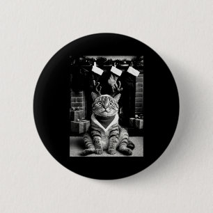 Funny Cat Taking A Selfie Christmas Xmas Pyjamas H 6 Cm Round Badge