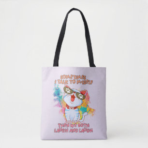 Funny Cat Talking to Itself –Cute and Humourous Ca Tote Bag