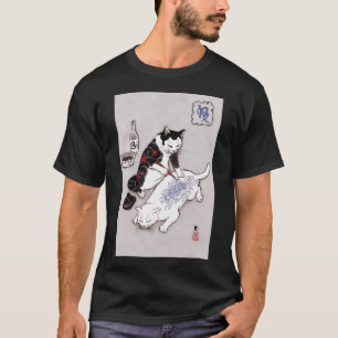 Funny Cat Tattoo Artist Japanese Ukiyoe Koi Ink Il T-Shirt