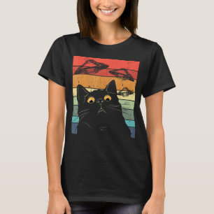 Funny Cat Tee, Galaxy Ca Spaceship Alien Cat UFO T-Shirt