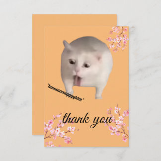 Funny cat thank you card
