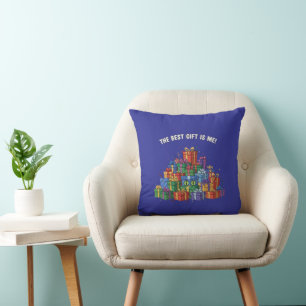 Funny Cat "The Best Gift Is Me" Birthday Surprise Cushion