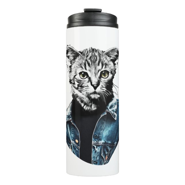 Funny Cat      Thermal Tumbler (Front)