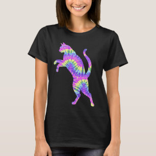 Funny Cat Tie Dye Rainbow Hippie Costume Hippy The T-Shirt