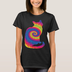 Funny Cat Tie Dye Rainbow Hippie Costume Hippy The T-Shirt