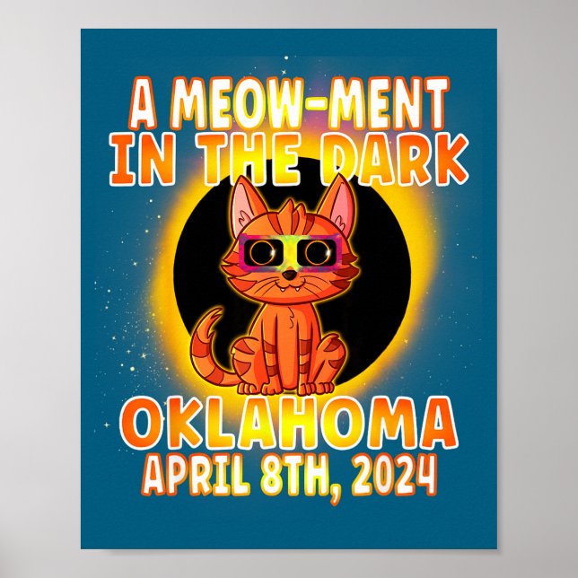 Funny Cat Total Solar Eclipse Pun Poster (Front)