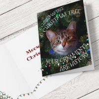 Funny Cat Tree Ornaments History Christmas Card