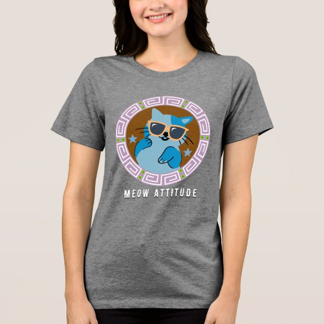 funny cat Tri-Blend shirt (Front)