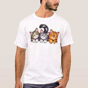 Funny Cat Trio T-Shirt 🐱