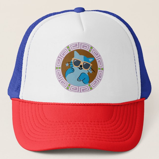 funny cat trucker hat (Front)