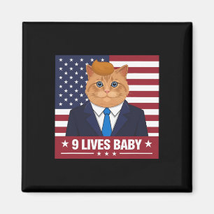 Funny Cat Trump 9 Lives Baby Funny Vote For Trump  Magnet