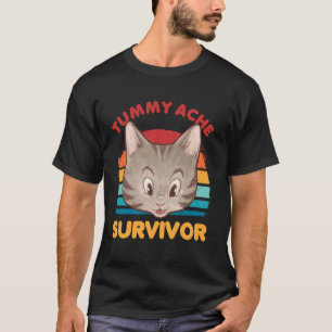 Funny Cat Tummy Ache Survivor Lactose Intolerance T-Shirt