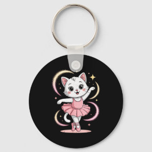 Funny Cat Tutu Ballet Dancing Ballet Key Ring