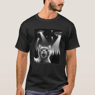 Funny Cat UFO Alien Invasion Selfie Cats Premium T-Shirt