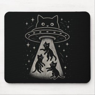 Funny Cat Ufo Cute Kitty Space Spaceship Alien Aes Mouse Pad
