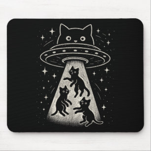 Funny Cat Ufo Cute Kitty Space Spaceship Alien Aes Mouse Pad