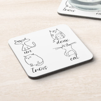 Funny Cat Un Deux Trois Coaster