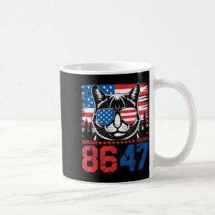 Funny Cat USA Flag Sungles 4th of July Celebration Coffee Mug