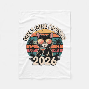 Funny Cat Vacation Trip Girls Gone Cruising 2026 C Fleece Blanket