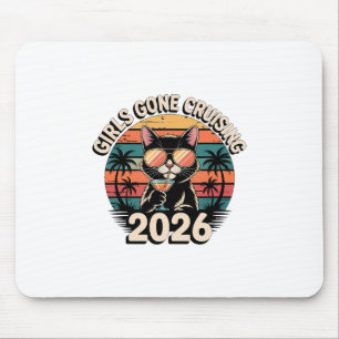 Funny Cat Vacation Trip Girls Gone Cruising 2026 C Mouse Pad