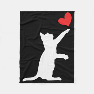 Funny Cat Valentine Cute Heart Cat Lover Valentine Fleece Blanket