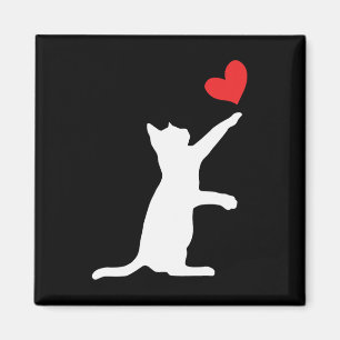 Funny Cat Valentine Cute Heart Cat Lover Valentine Magnet