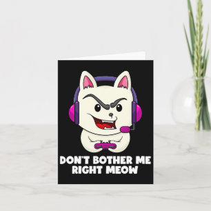 Funny Cat Video Game Right Meow Gamer Boys 1 Card