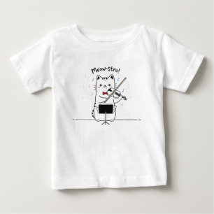 Funny Cat Violin Player Violinist Musician Baby T-Shirt