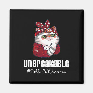 Funny Cat Warrior Unbreakable Sickle Cell Anaemia Magnet