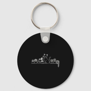 Funny Cat Water Plants Lover Planting Gardening Ho Key Ring