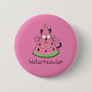 Funny Cat Watermelon Cute Kids 6 Cm Round Badge