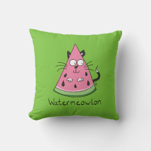 Funny Cat Watermelon Cute Kids Cushion