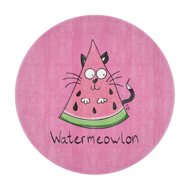 Funny Cat Watermelon Cute Kids Cutting Board (Front)